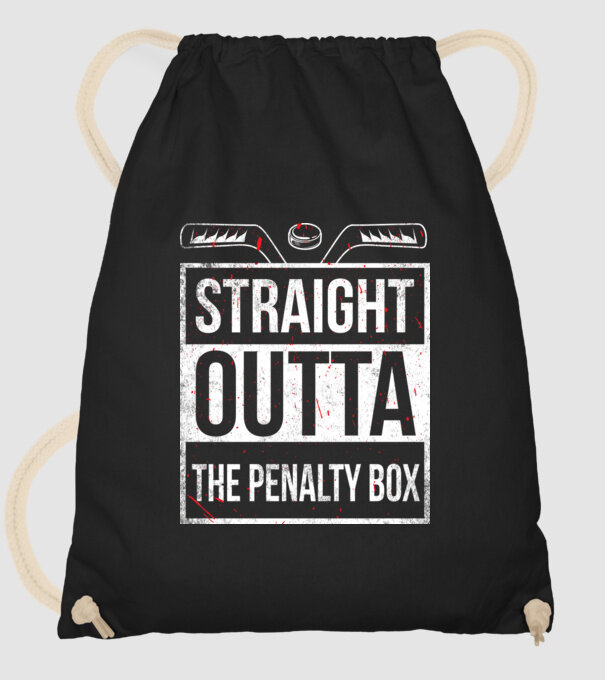Straight outta the penalty box model negru pe tricou