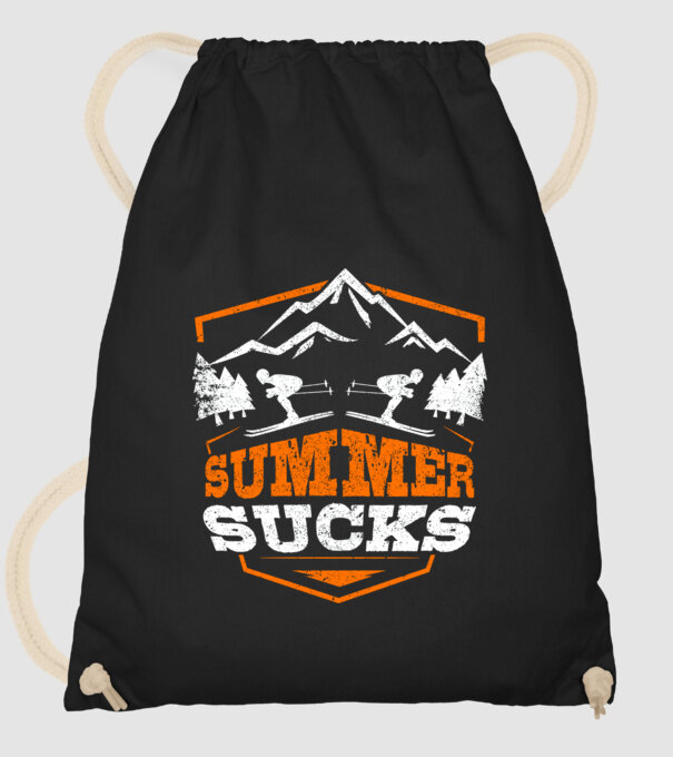 Summer sucks model negru pe tricou