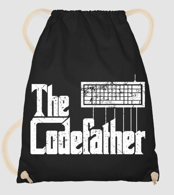 Tricou programator The Codefather model negru pe tricou