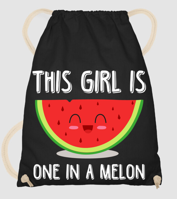 This girl is one in a melon white model negru pe tricou