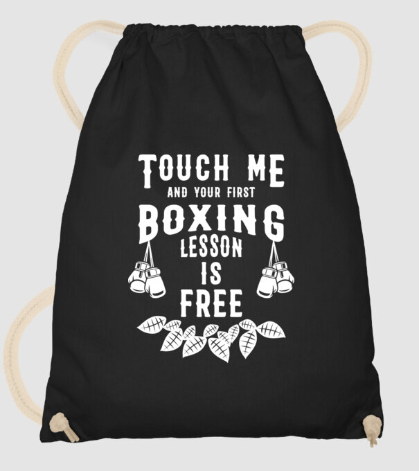 Touch me if you want a free lesson model negru pe tricou