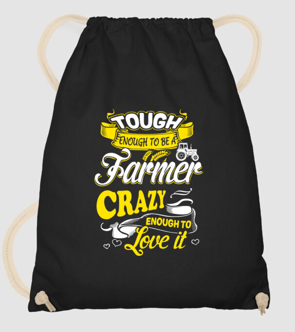 Tough enough to be a farmer Traktoros model negru pe tricou