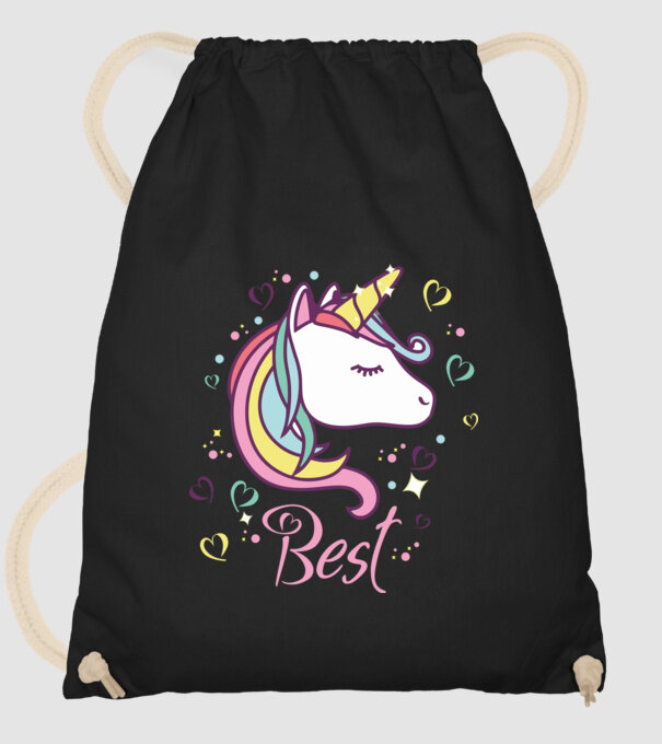 Unicorn Best model negru pe tricou