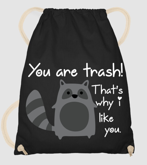 You are trash! model negru pe tricou