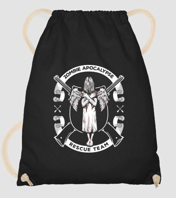 Zombie apocalypse rescue team angel model negru pe tricou