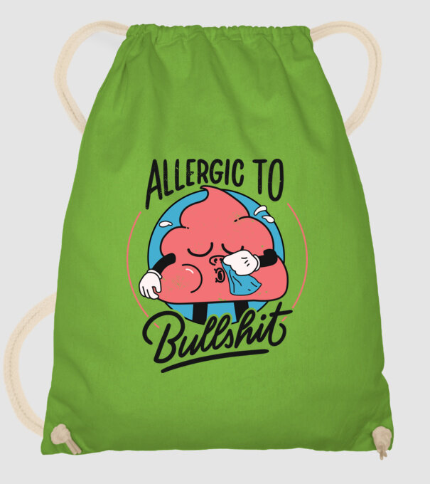 Allergic to bullshit antisocial model verde de măr pe tricou