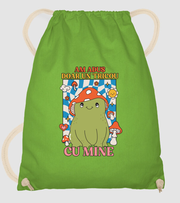 am adus doar un tricou cu mine! model verde de măr pe tricou