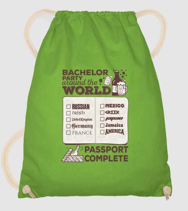 Bachelor Party World tour model verde de măr pe tricou