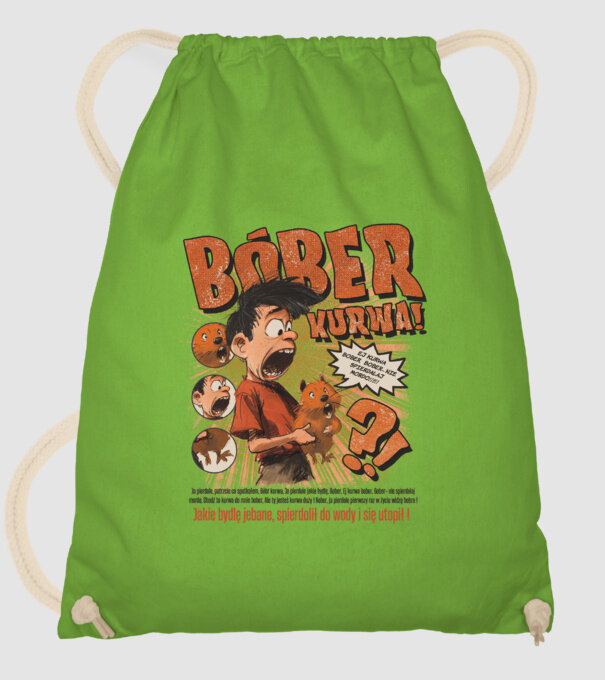 Bobr Kurwa comic model verde de măr pe tricou