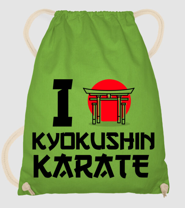 I love Kyokushin Karate model verde de măr pe tricou