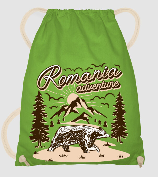 Romania bear adventure model verde de măr pe tricou