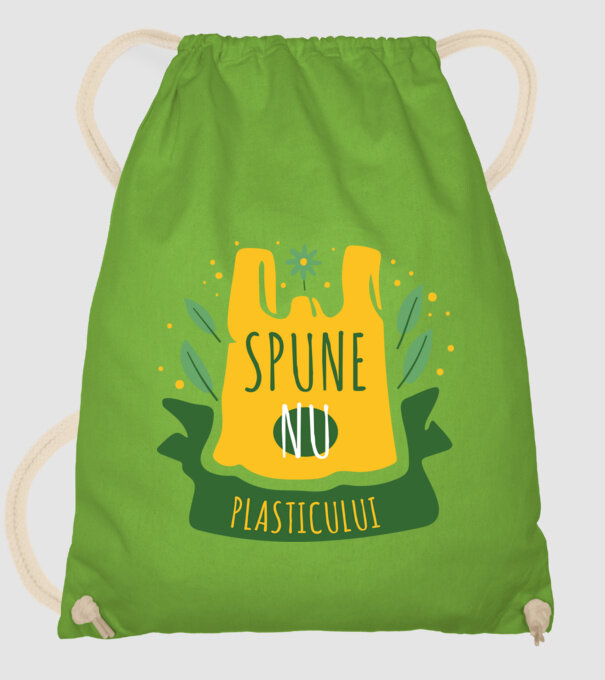 spune nu plasticului model verde de măr pe tricou