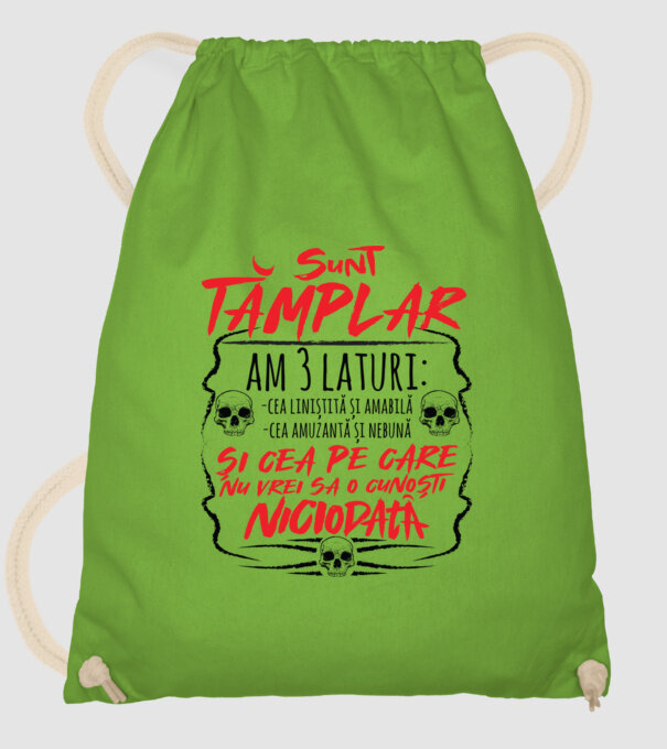 sunt tâmplar am 3 laturi model verde de măr pe tricou