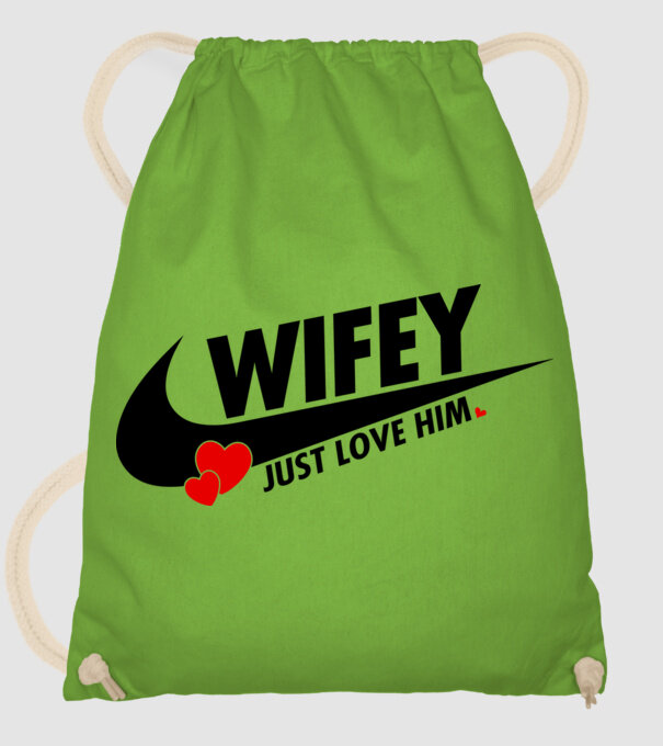 Wifey Just love him model verde de măr pe tricou