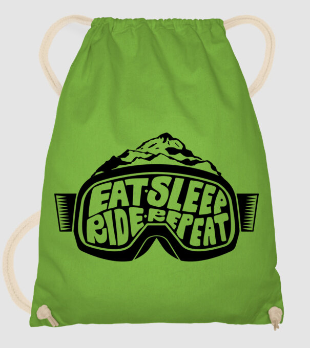 Eat sleep ride repeat model verde de măr pe tricou