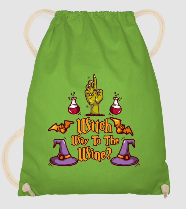 Witch way to the wine model verde de măr pe tricou