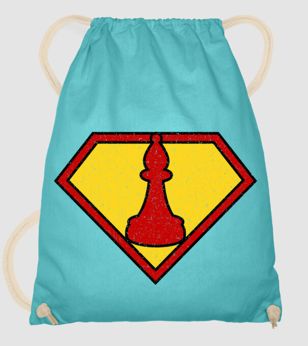 SuperChess alergător de șah model turcoaz pe tricou
