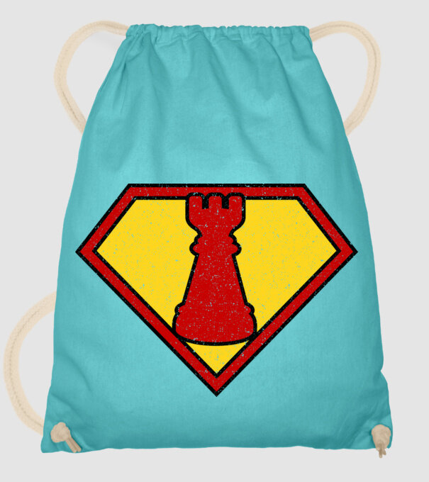 SuperChess turnul de sah model turcoaz pe tricou