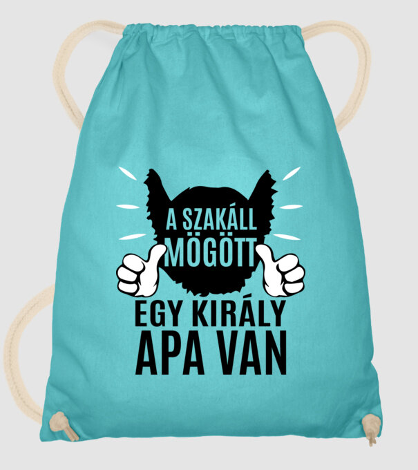 În spatele acestei bărbi se află un tată cool model turcoaz pe tricou