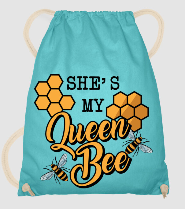 Queen Bee model turcoaz pe tricou
