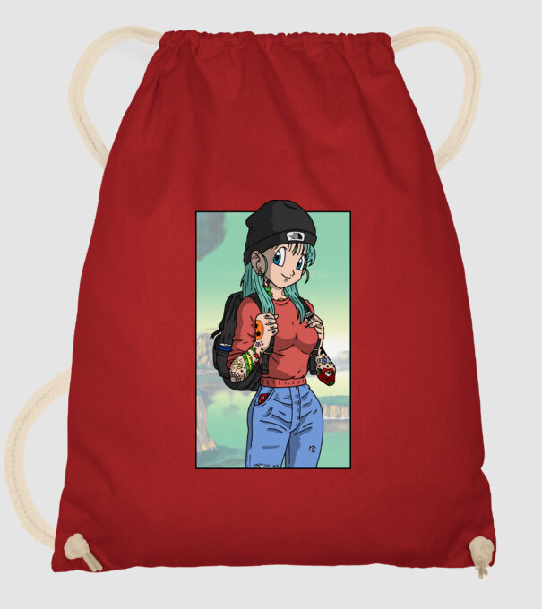dragon ball bulma model roșu pe tricou
