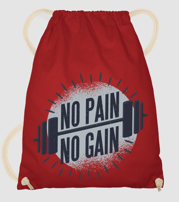 No pain no gain round model roșu pe tricou
