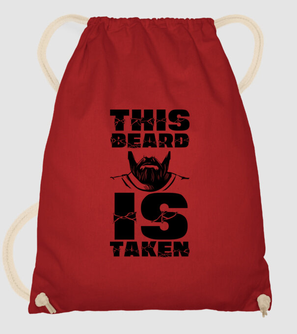 This beard is taken model roșu pe tricou