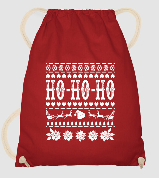 Ugly sweater hohoho model roșu pe tricou