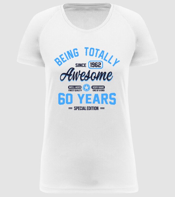 60 years of being totally awesome model alb pe tricou