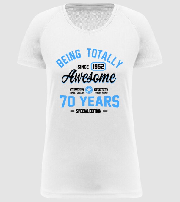 70 years of being totally awesome model alb pe tricou