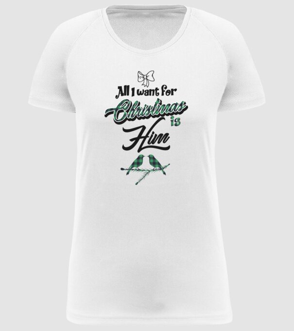 All i want for Christmas is Him model alb pe tricou