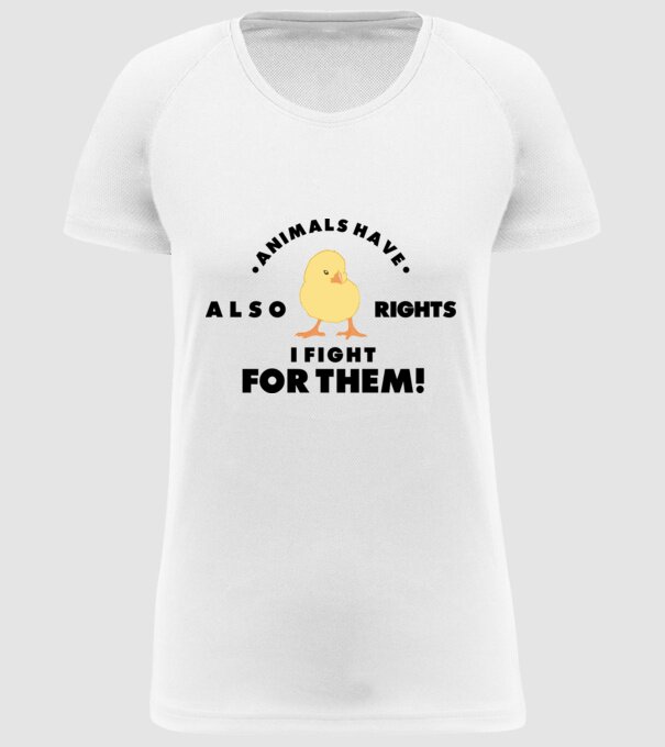 Animals also have rights model alb pe tricou