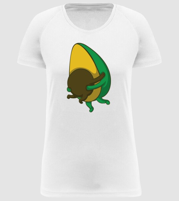 Avocado model alb pe tricou