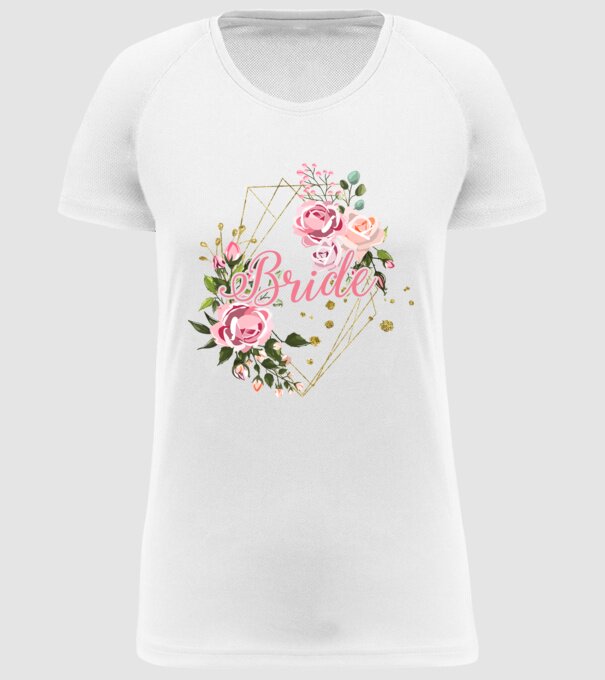 BRIDE roses floral model alb pe tricou