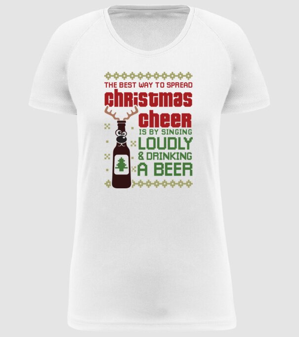 Christmas cheer beer pulovăr urât model alb pe tricou