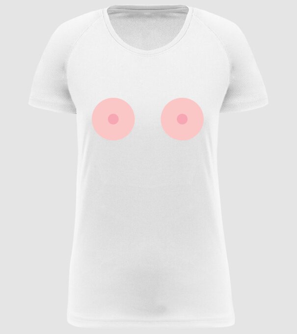 Țâțe model alb pe tricou