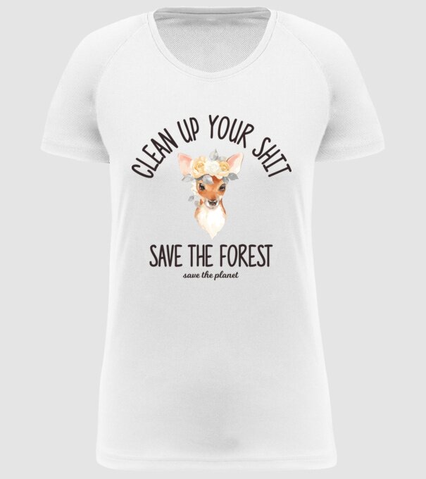 Clean up your shit model alb pe tricou
