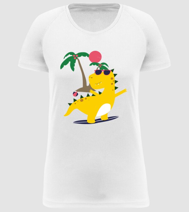 dinozaur drăguț vară model alb pe tricou