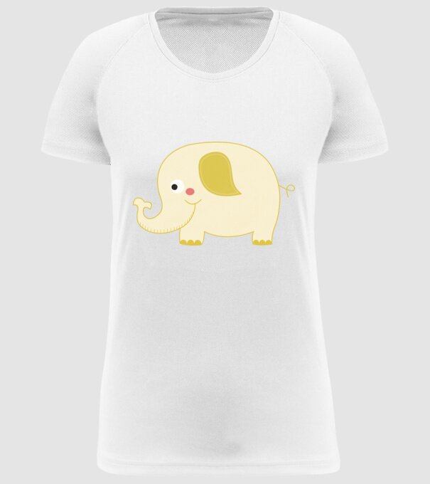 Cute elephant model alb pe tricou