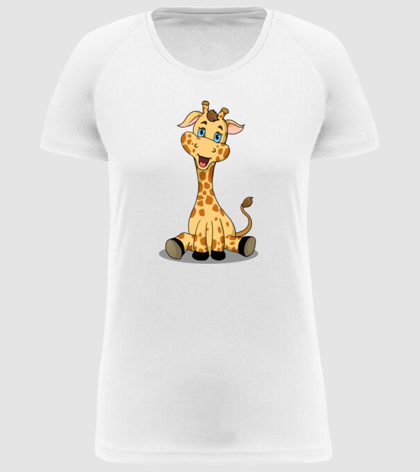 Cute giraffe model alb pe tricou