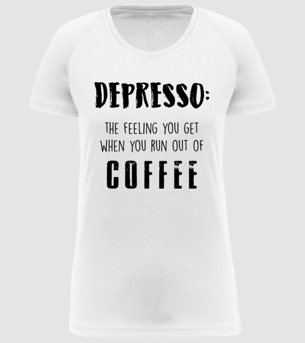 Depresso model alb pe tricou