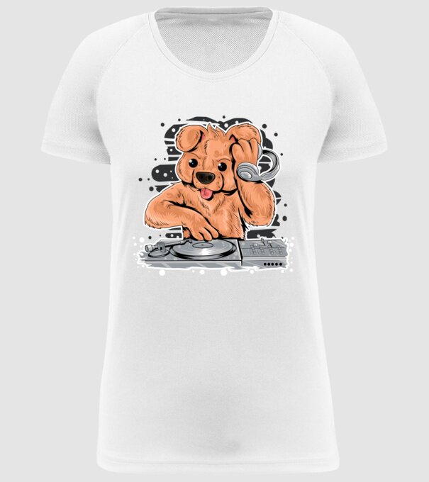 Urs Dj model alb pe tricou