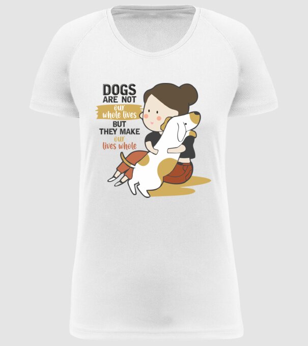 Dogs make our lives whole model alb pe tricou