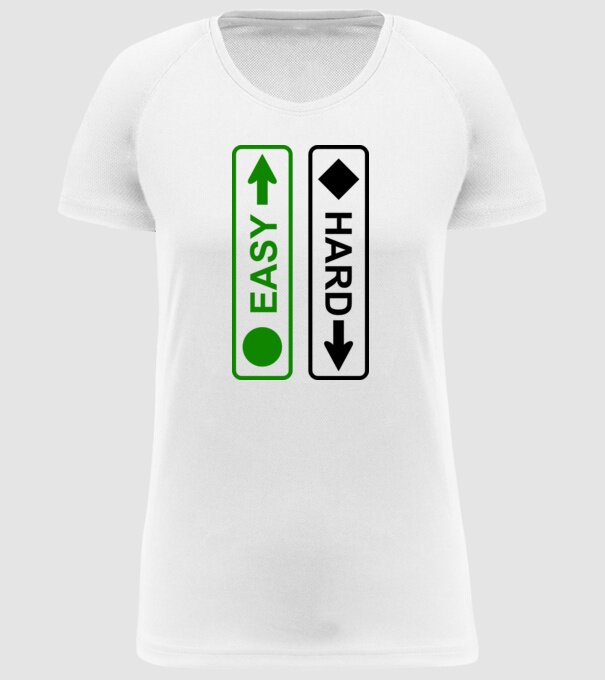 Easy - Hard model alb pe tricou