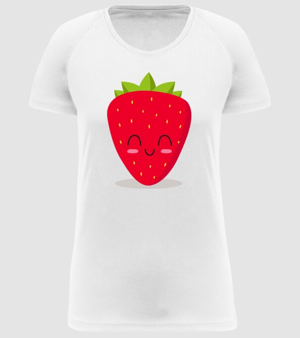 Căpșuni model alb pe tricou
