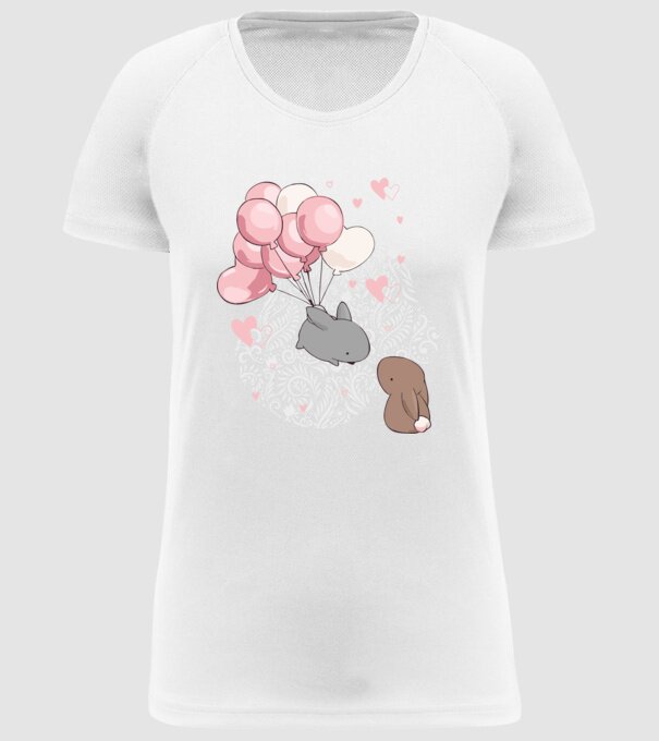 Pentru tine inima mea e în flăcări iepurași roz model alb pe tricou