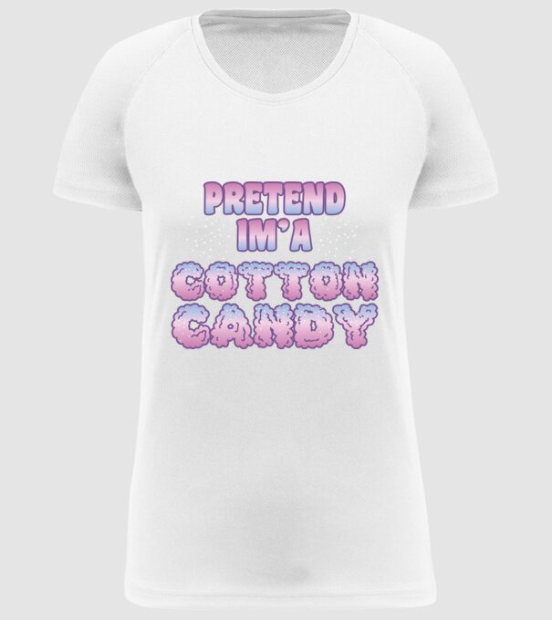Vată de zahăr carnaval model alb pe tricou
