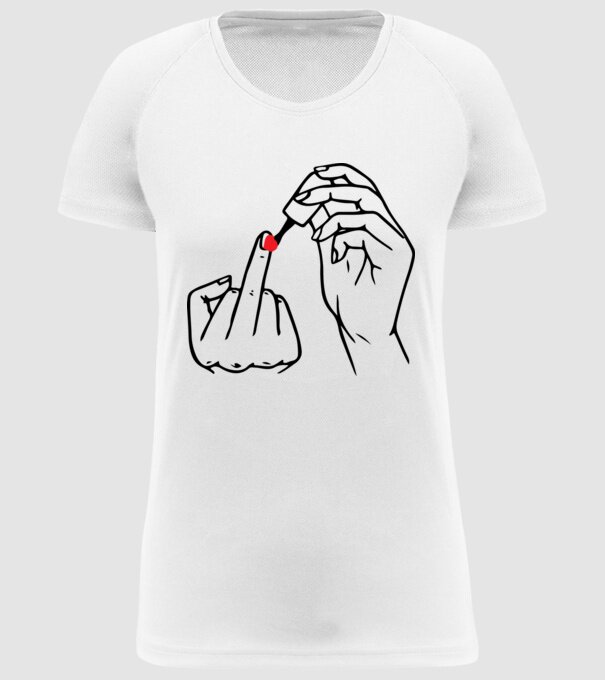 Nail polish Fuck U model alb pe tricou