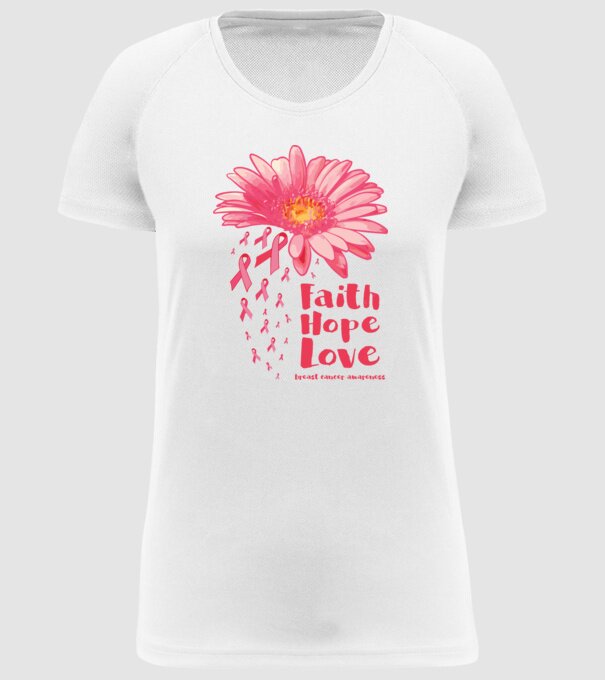 Gerbera faith hope love model alb pe tricou