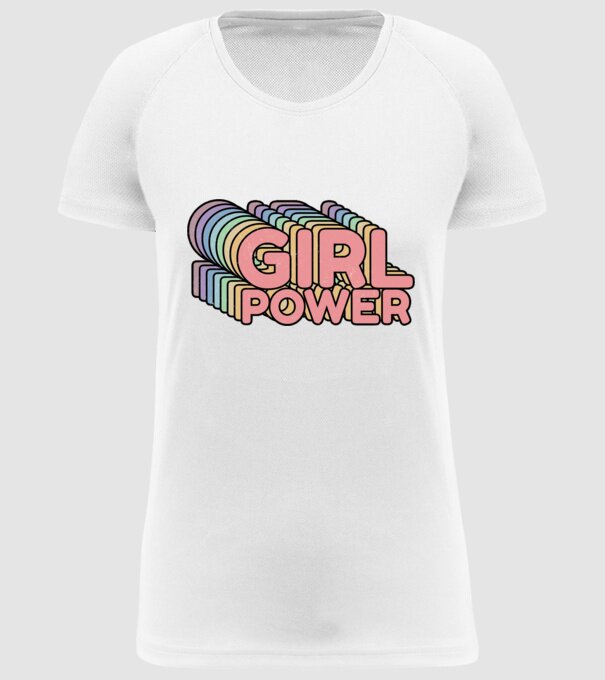 Girl power model alb pe tricou